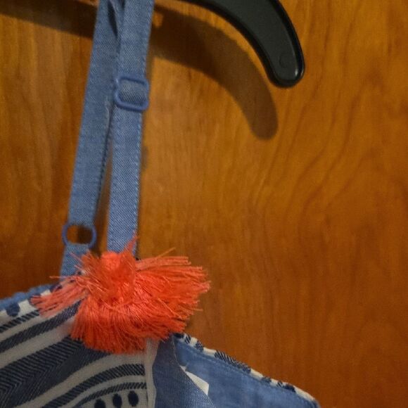 Mini Boden Blue Gray Tiered Pleated Sundress - Picture 3 of 4